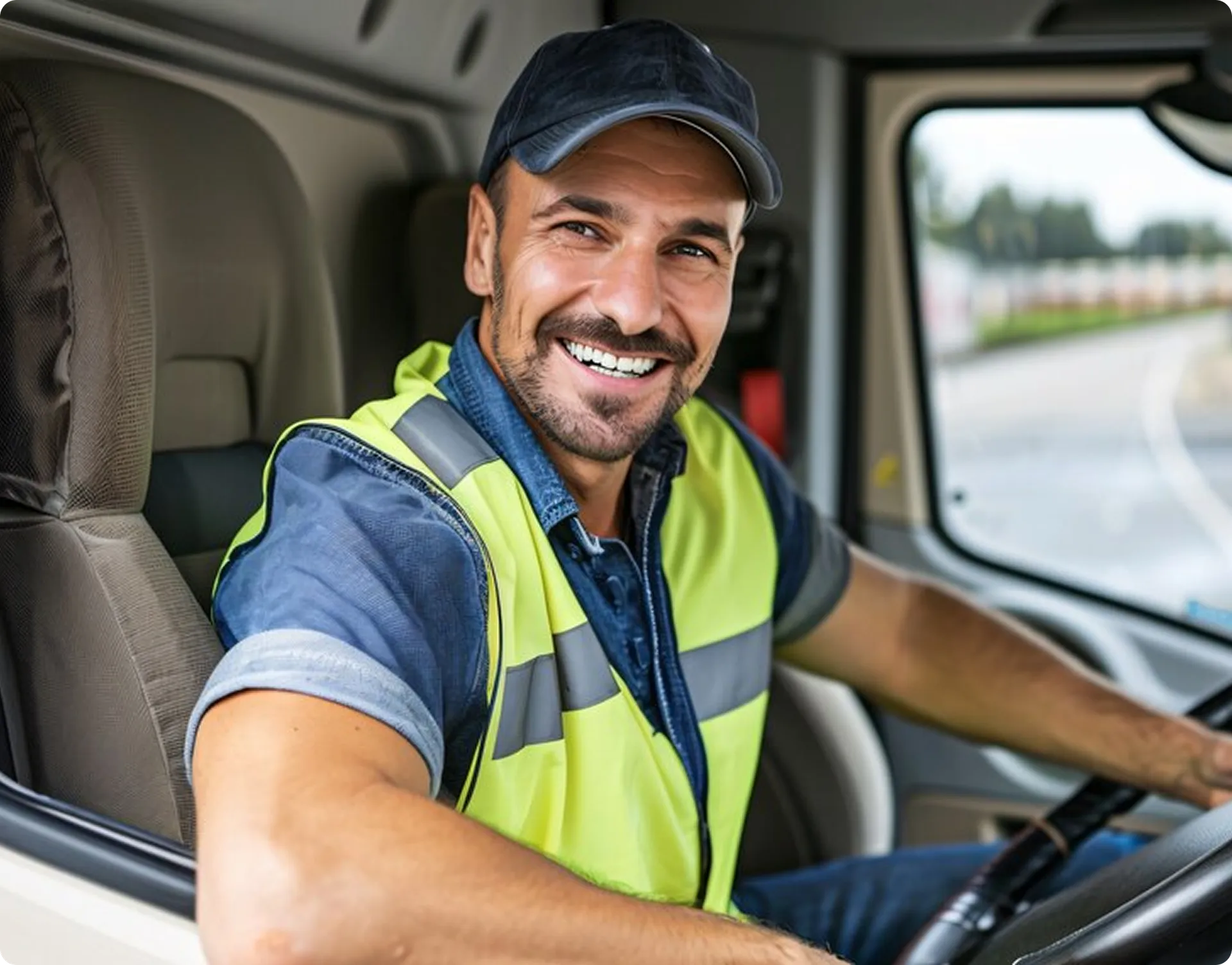 Truck driver supporting the circular economy