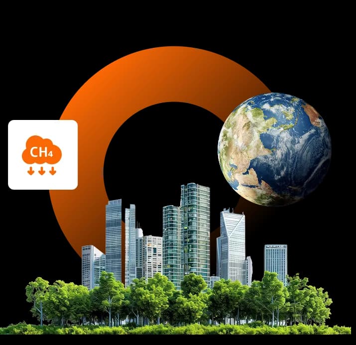 Methane emissions and global warming illustration